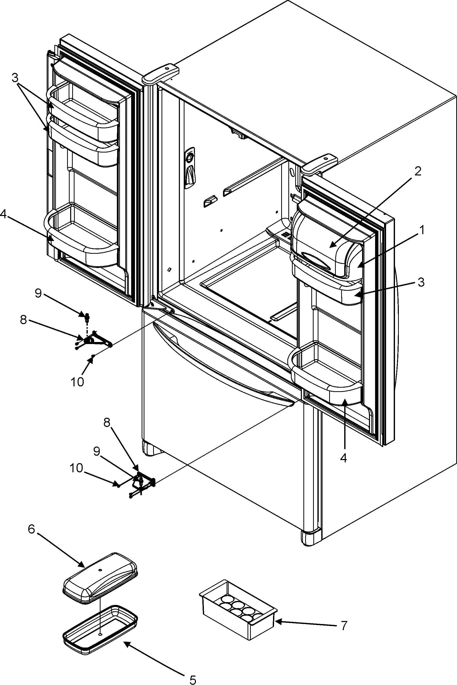 1791x2686 Jenn Air Model Bottom Mount Refrigerator Genuine Parts