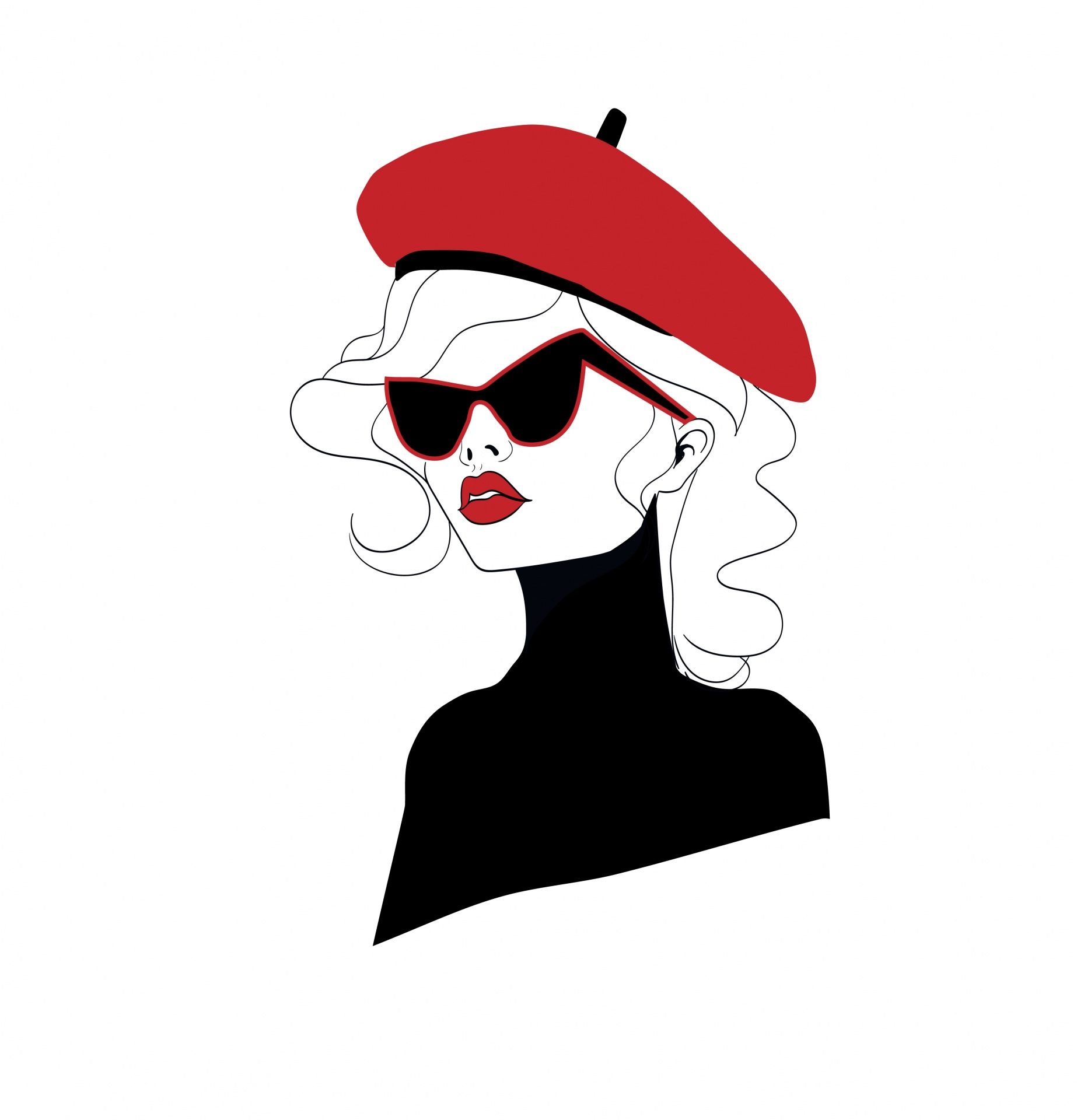 1846x1920 Woman Retro French Beret