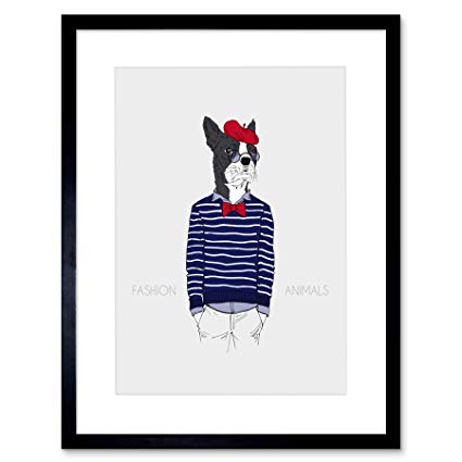 425x425 Painting Drawing Fashion Animals French Bulldog Beret
