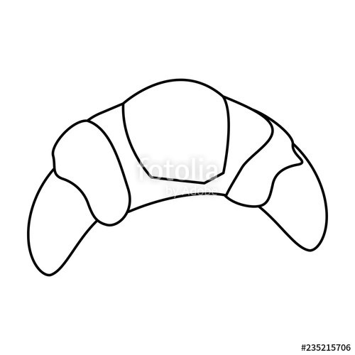 500x500 Croissant French Bread In Black And White Stock Image And Royalty