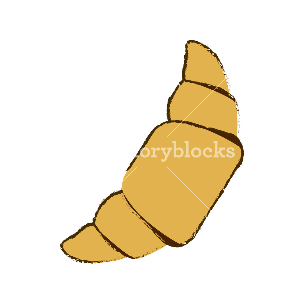 1000x1000 Croissant French Bread Icon Vector Illustration Graphic Design