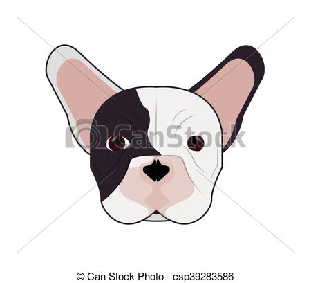 450x409 Flat Design French Bulldog Icon Vector Illustration Vector