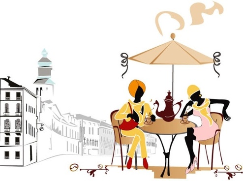 494x368 French Cafe Free Vector Download
