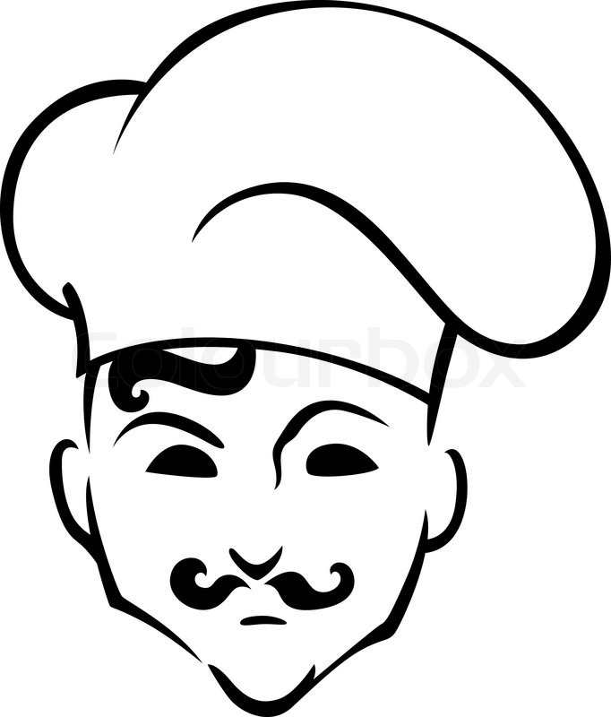 682x800 French Chef In Toque Hat In Cartoon Stock Vector Colourbox