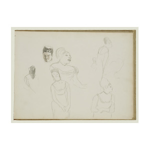 300x300 sketches of singers edgar degas, french drawing