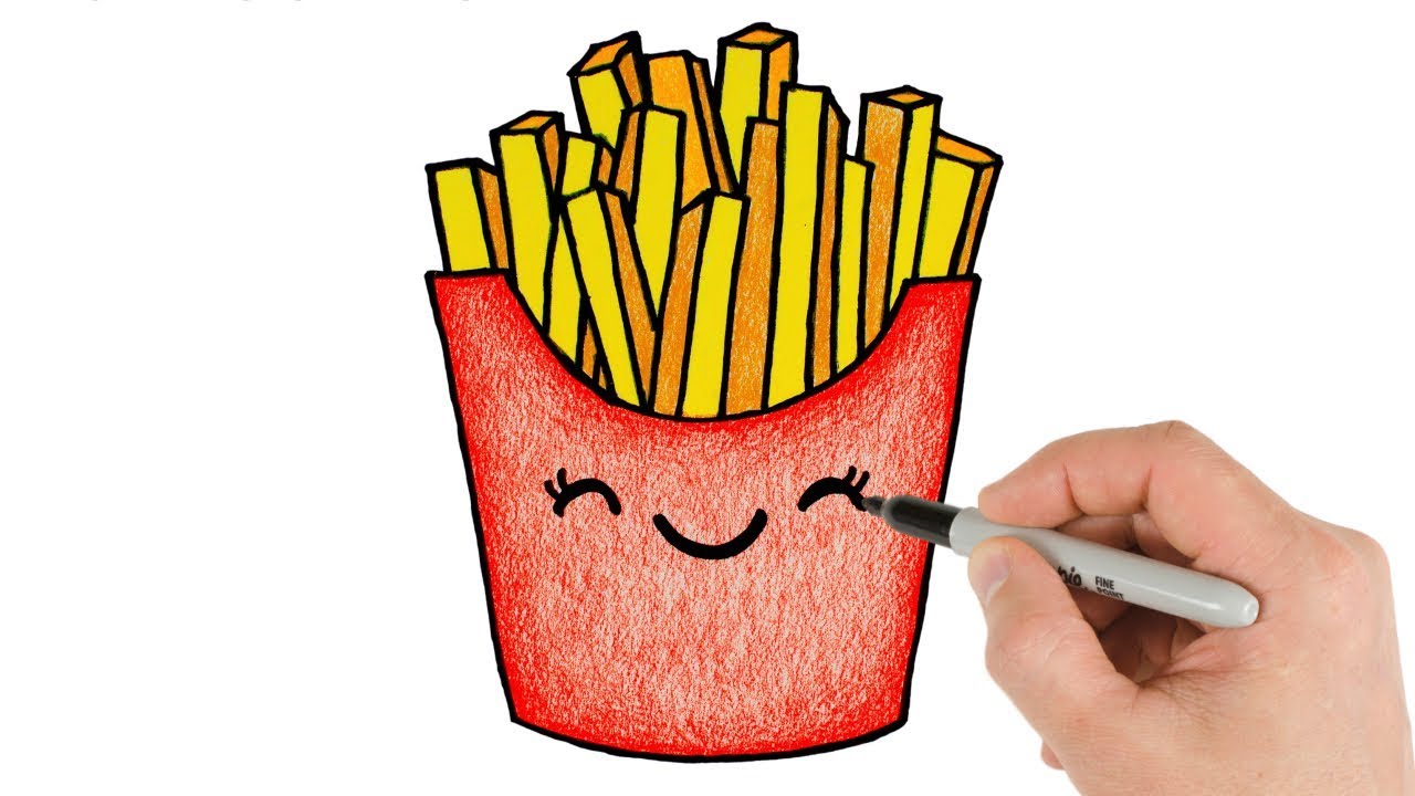 1280x720 How To Draw French Fries Cute And Cartoon Drawing And Coloring