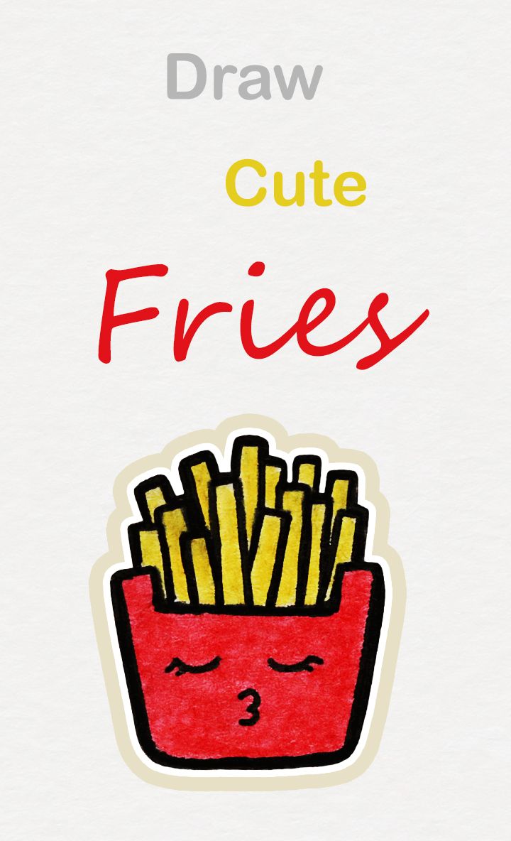 720x1184 Learn How To Draw So Cute French Fries, Easy Step