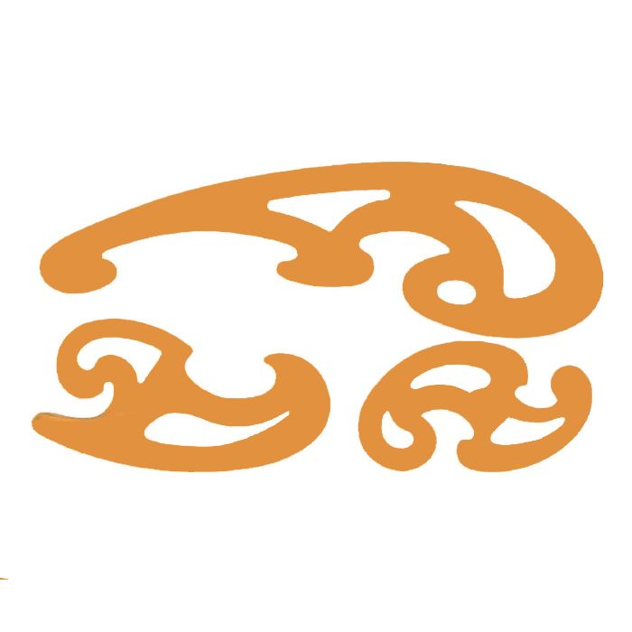 700x700 Set Of Orange French Curves