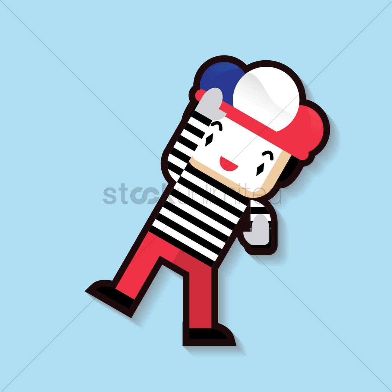 1300x1300 Clown With French Flag Cap Vector Image