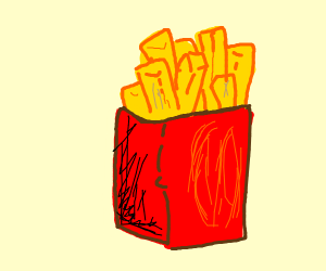 300x250 French Fries Drawing