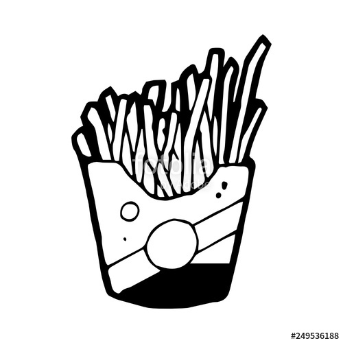500x500 French Fries Icon Hand Drawn Stock Image And Royalty Free Vector