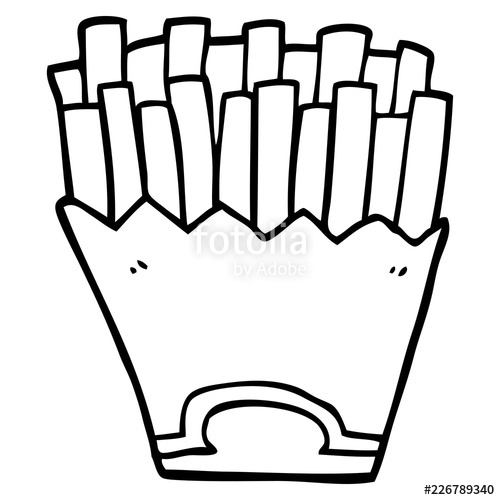 500x500 Line Drawing Cartoon French Fries Stock Image And Royalty Free