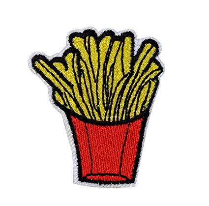 425x419 Rechere French Fries Embroidered Sew Or Iron On Patch