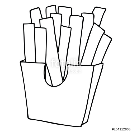 500x500 Quirky Line Drawing Cartoon French Fries Stock Image And Royalty