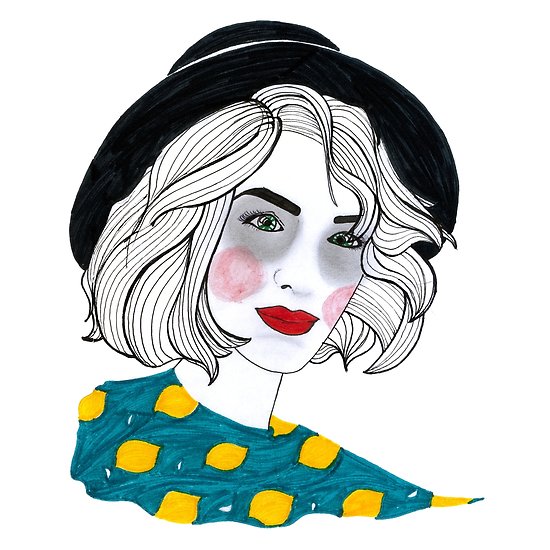 550x550 French Girl Pop Art Woman Art Design French Fashion Posters