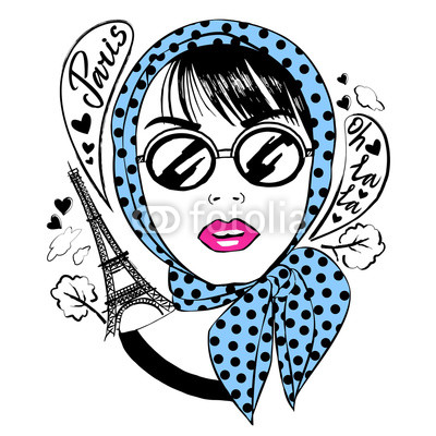 400x400 Beautiful Girl In Sunglasses With Symbol France Eiffel Tower