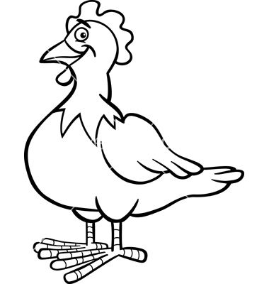 380x400 Black And White Hen Clipart