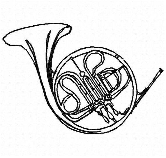 French Horn Drawing | Free download on ClipArtMag