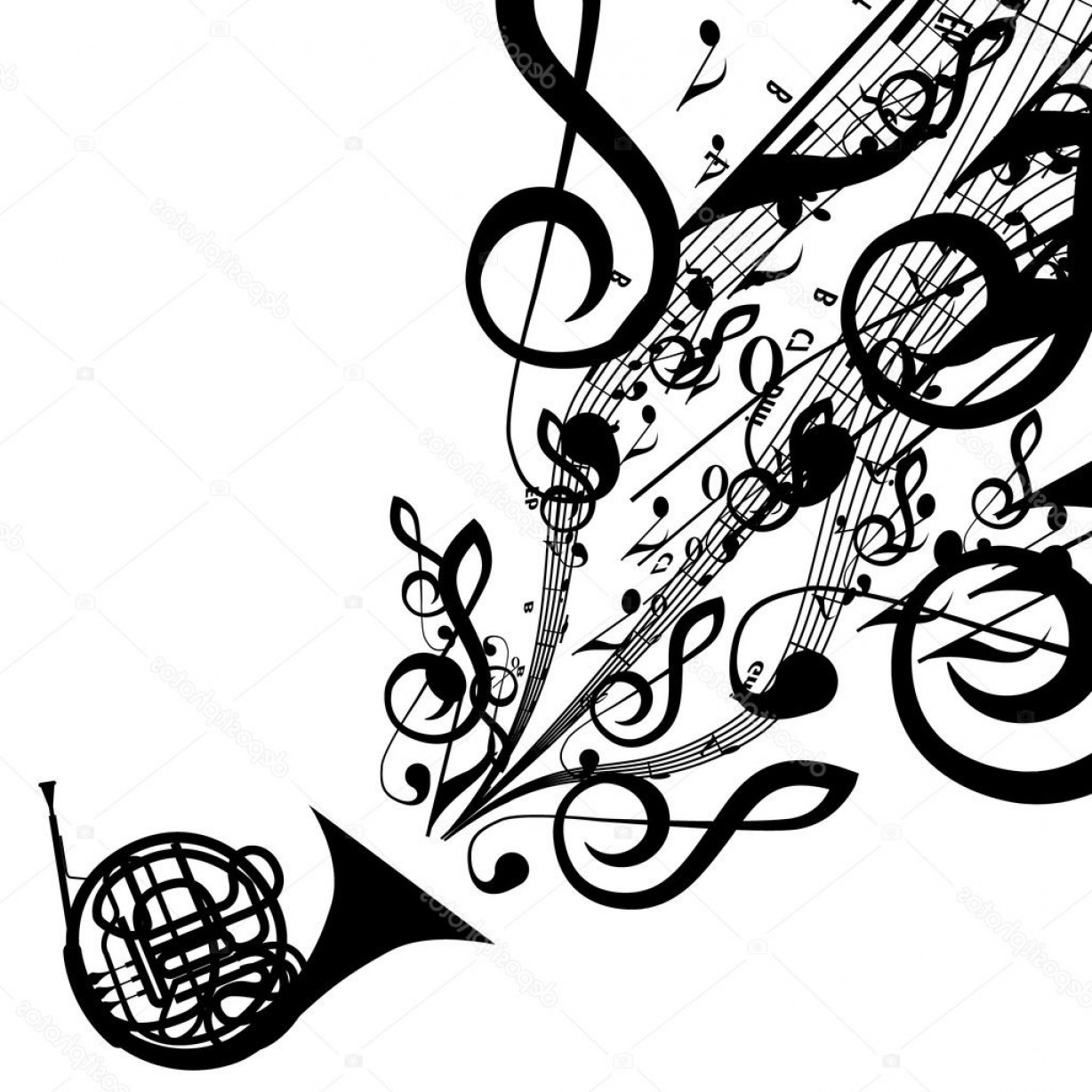 1228x1228 French Horn Vector Soidergi