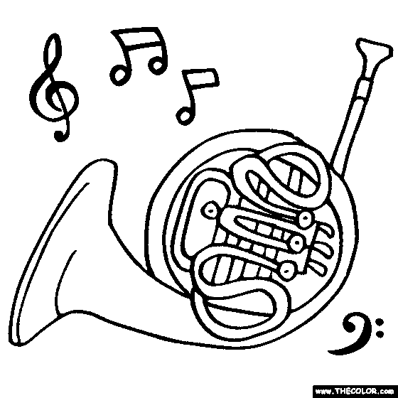 560x560 French Horn Coloring