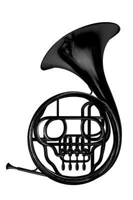 266x400 Instruments In French Horn, Skull Art