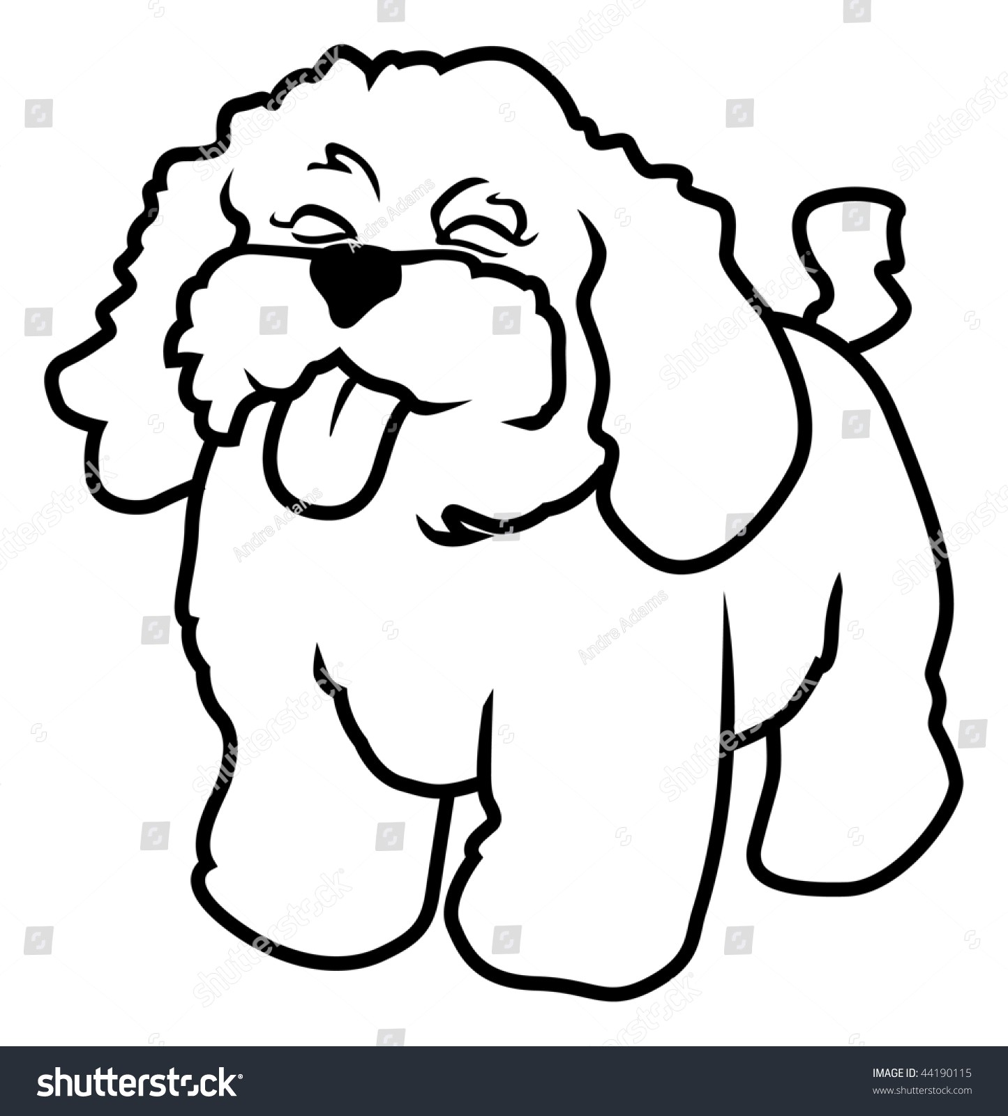 1445x1600 Dog Poodle Drawing Outline Head Isolated Stock Vector Image