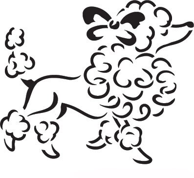 397x364 French Poodle Art Stencil