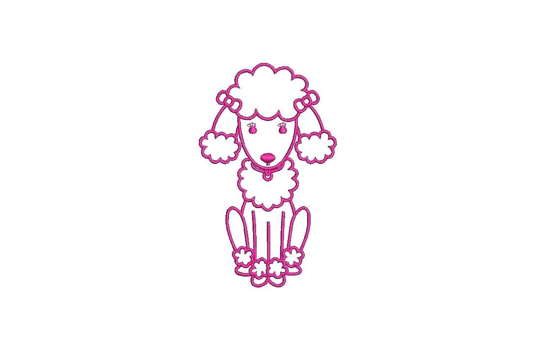 1107x687 Standard Poodle Outline Iron On Transfer Crystal Bling Dog Image