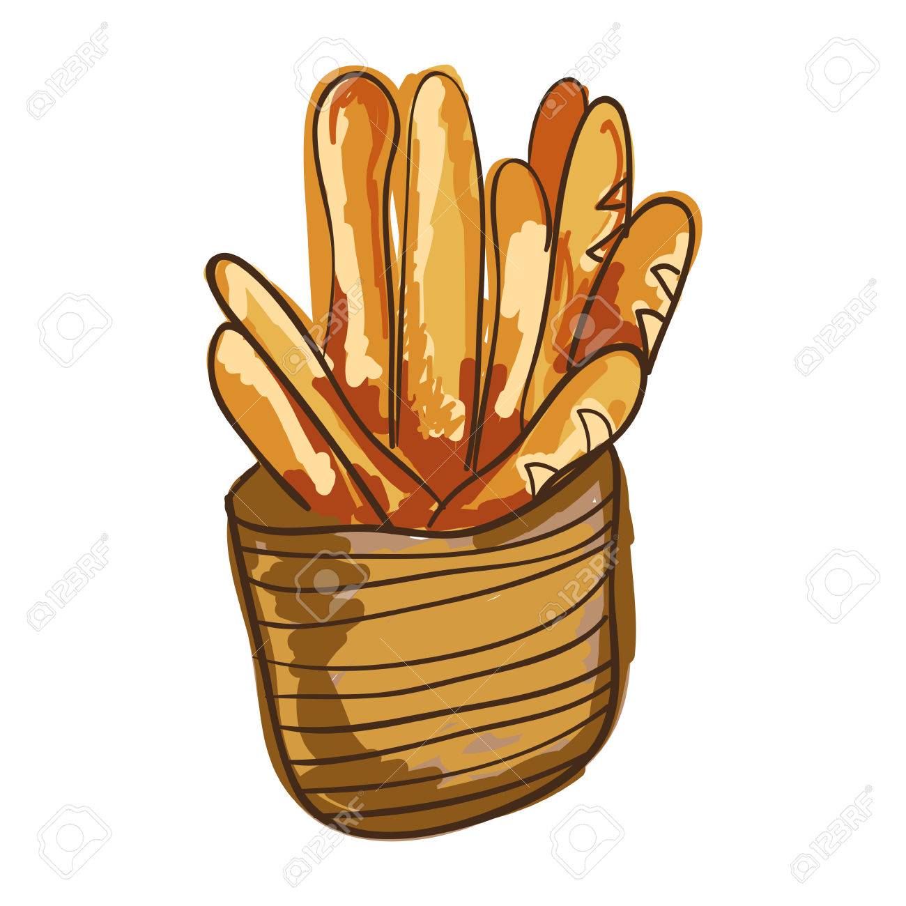 1300x1300 Bread Loaf Drawing French Baguette Clip Art