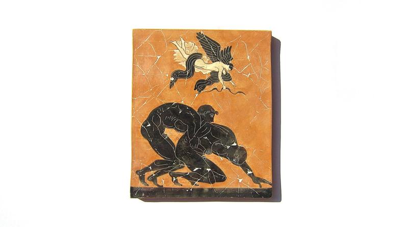 794x446 Black Figure Of Greek Wrestlers Fresco Painting Museum Etsy