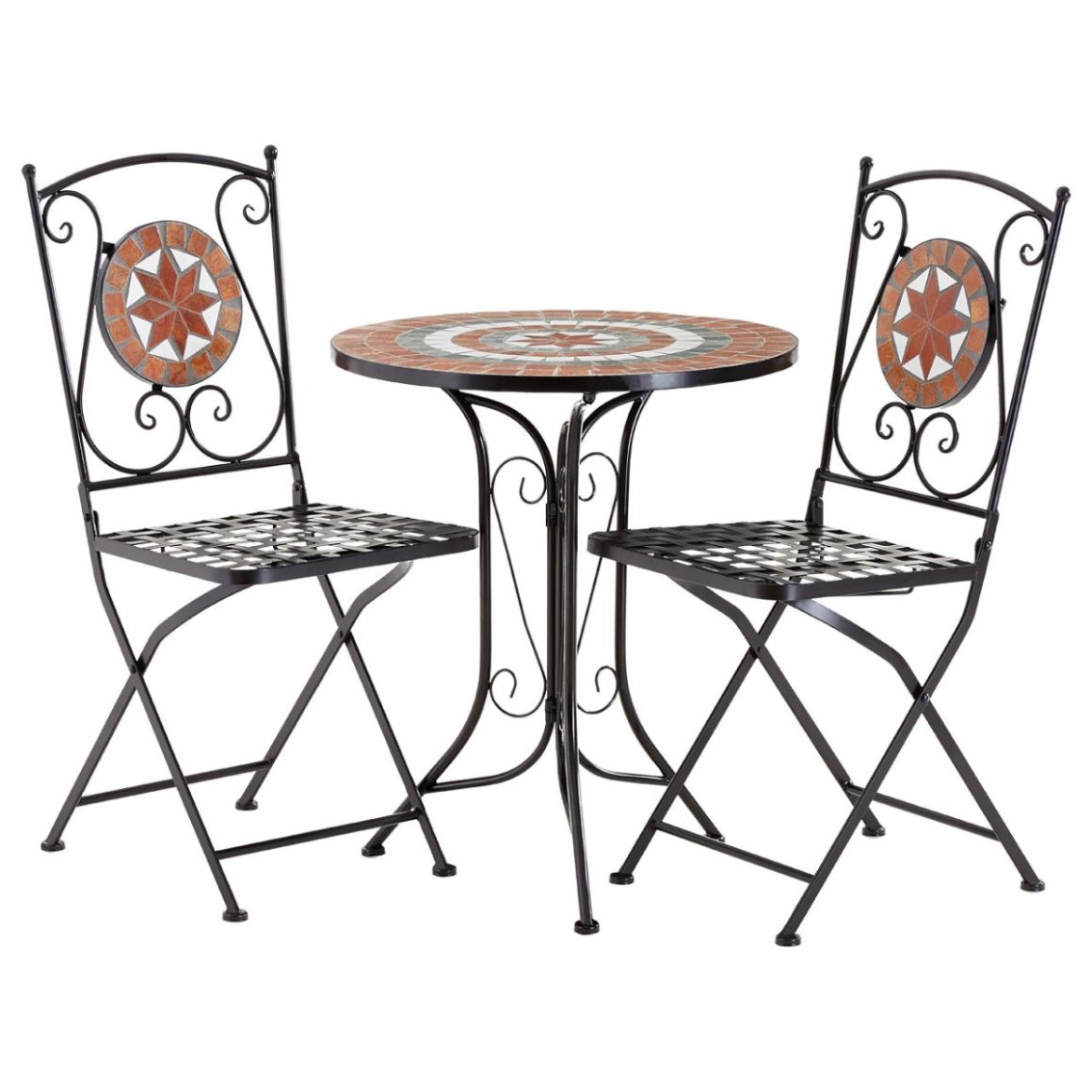 1160x1160 Premier Amalfi Table Folding Chairs, Terracotta Mosaic