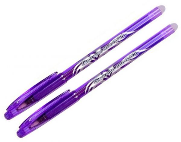 600x471 pack of erasable gel pens, purple ink, erasing friction ball