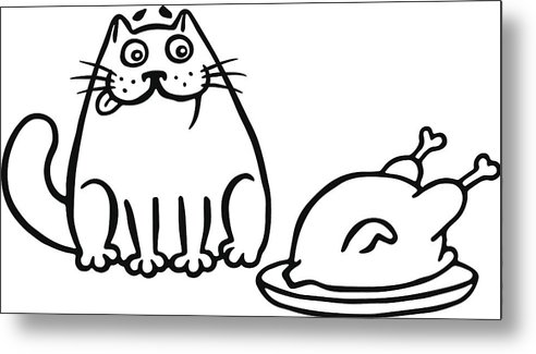 492x325 Cute Cat And Fried Chicken On The Table Isolated Vector