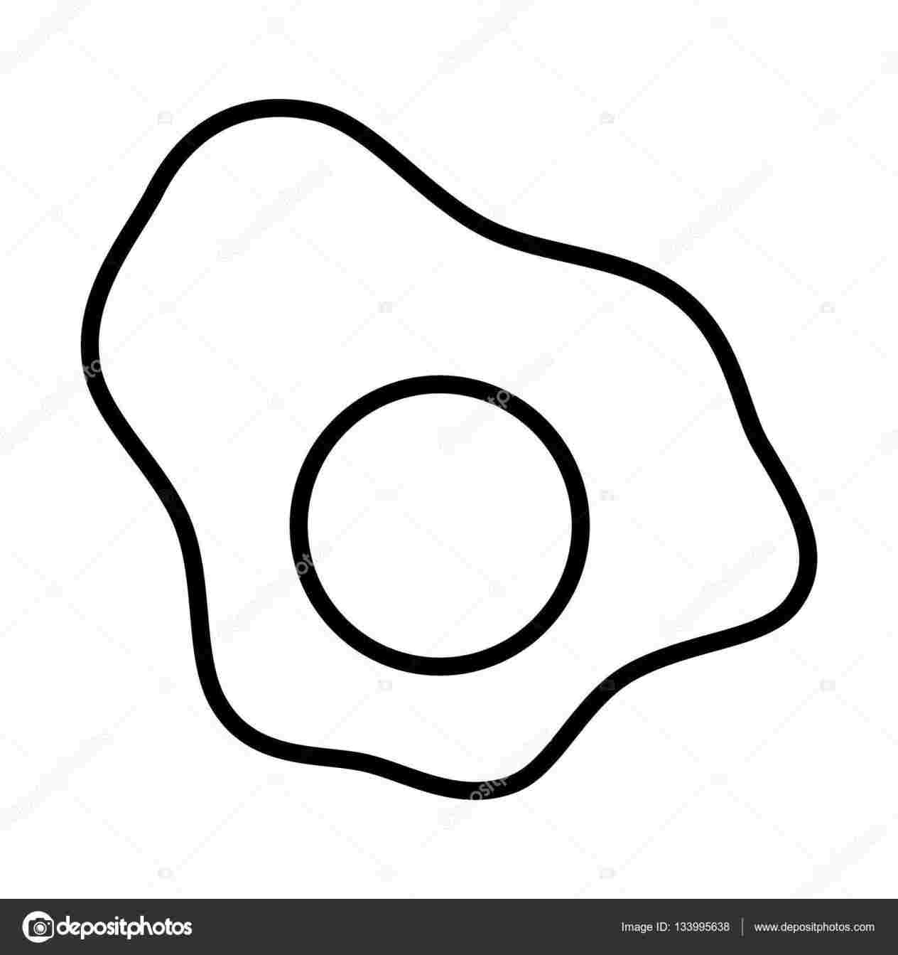 1264x1343 Fried Egg Drawing Black And White