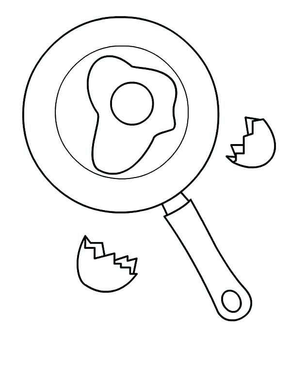 600x771 Fried Egg Coloring Page