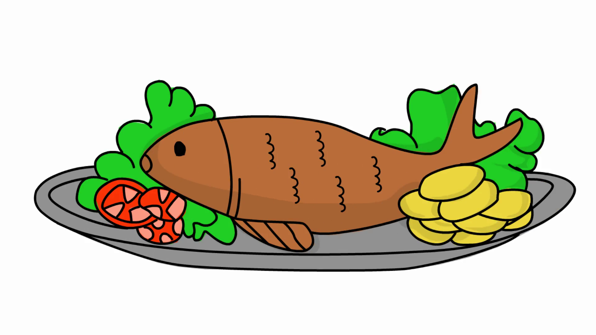 Fried Fish Drawing Free download on ClipArtMag