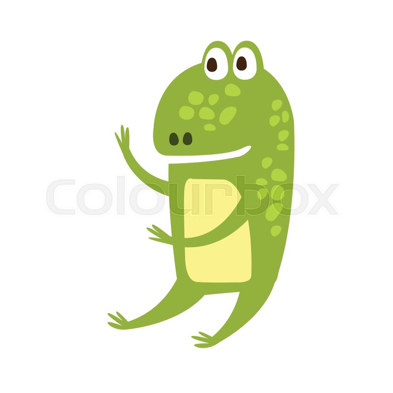 800x800 Frog Sitting Like Human Flat Cartoon Stock Vector Colourbox