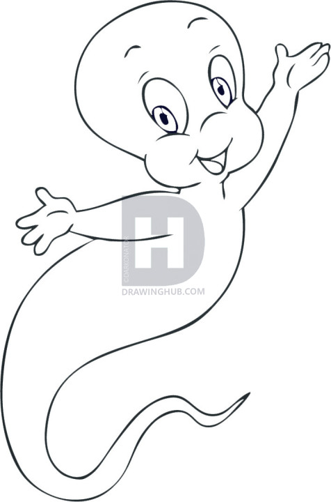 476x720 How To Draw Casper, Step