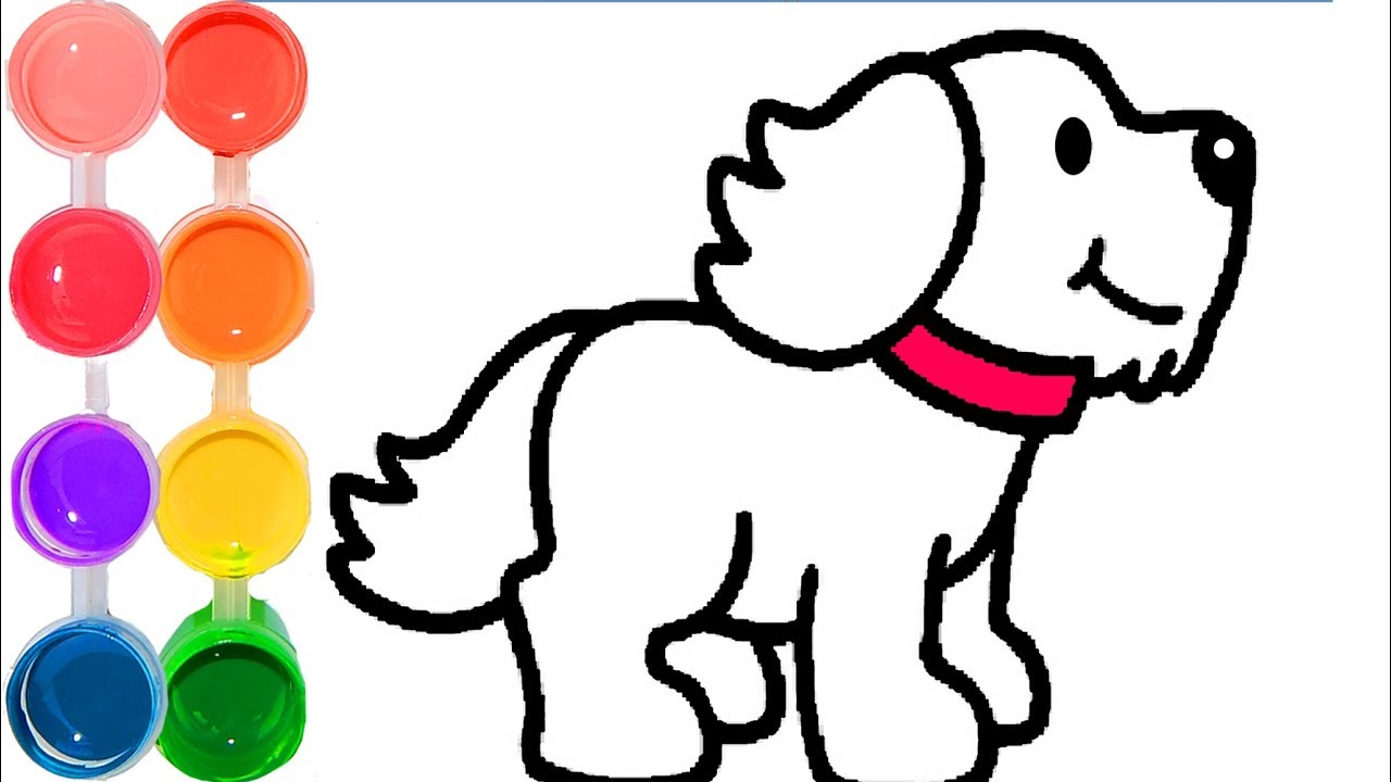 1280x720 How To Draw Color A Dog Toddlers Speed Drawing Pet Friendly