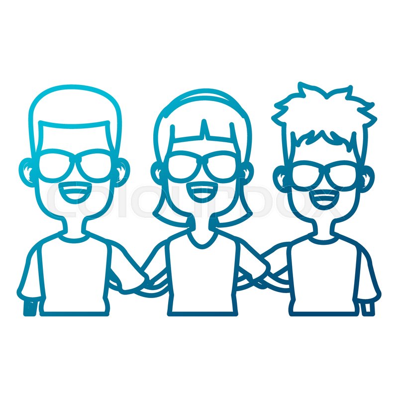 800x800 Cute Kids Friends Cartoon Icon Vector Stock Vector Colourbox