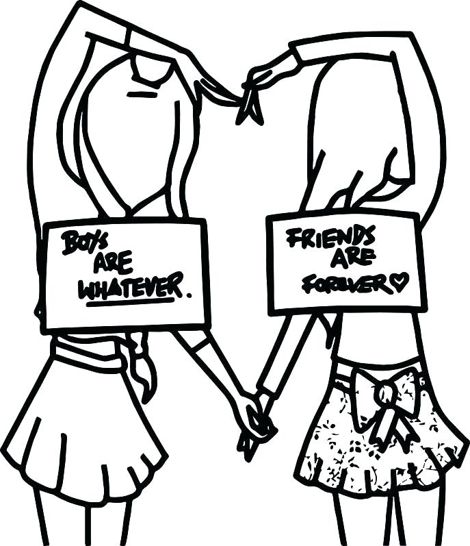 687x797 Friendship Day Coloring Sheets Anime