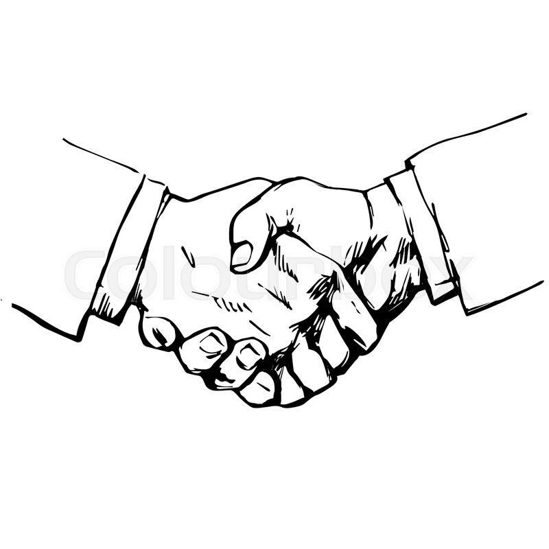 800x800 Sketch Of Handshake Symbol Of Stock Vector Colourbox