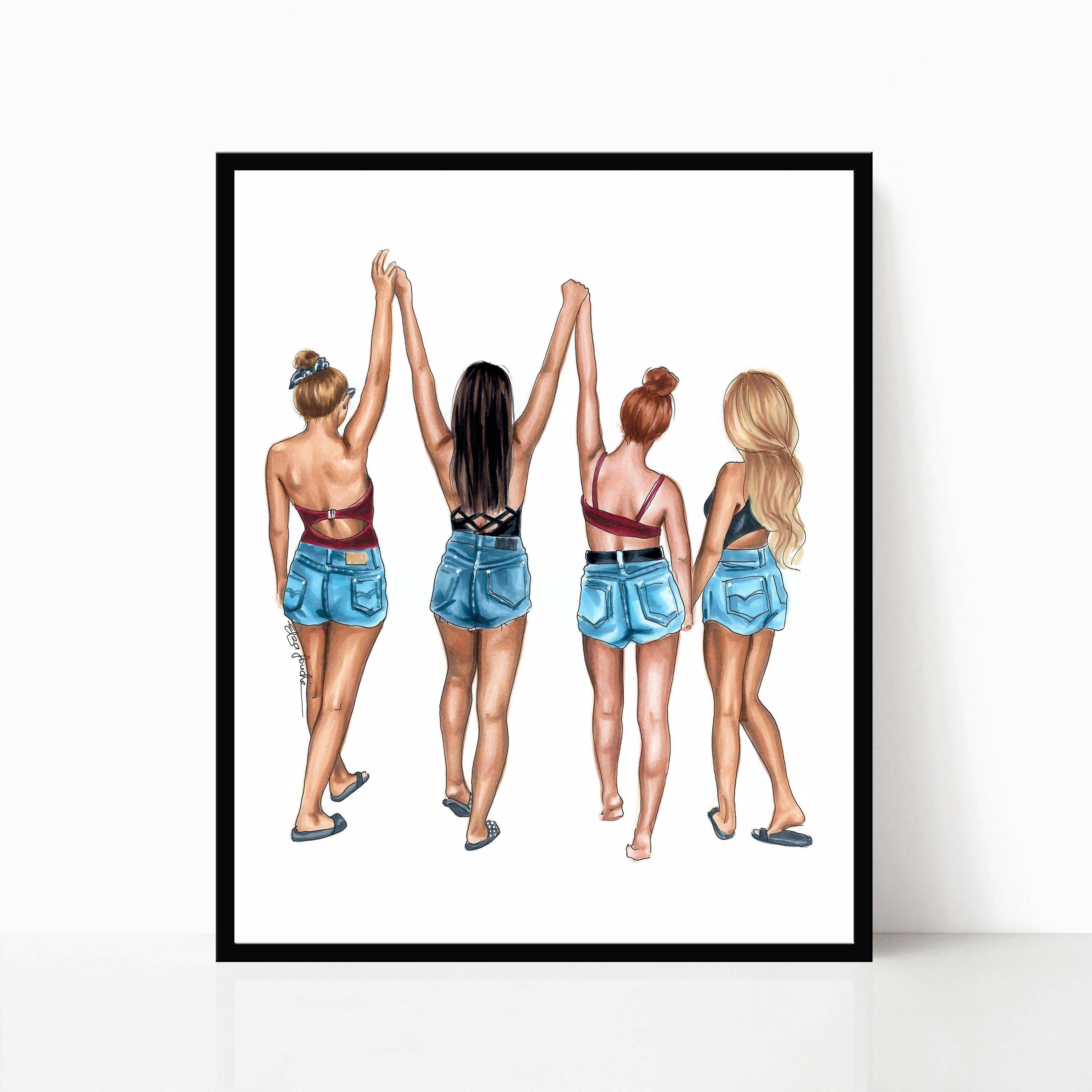 3000x3000 Best Friends Best Friends Friendship Print Friend Art Etsy