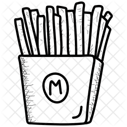 256x256 French Fries Icon Of Doodle Style