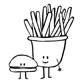 336x336 Burger Fries Drink Drawing Simple Pictures Durr Skin Advertisement