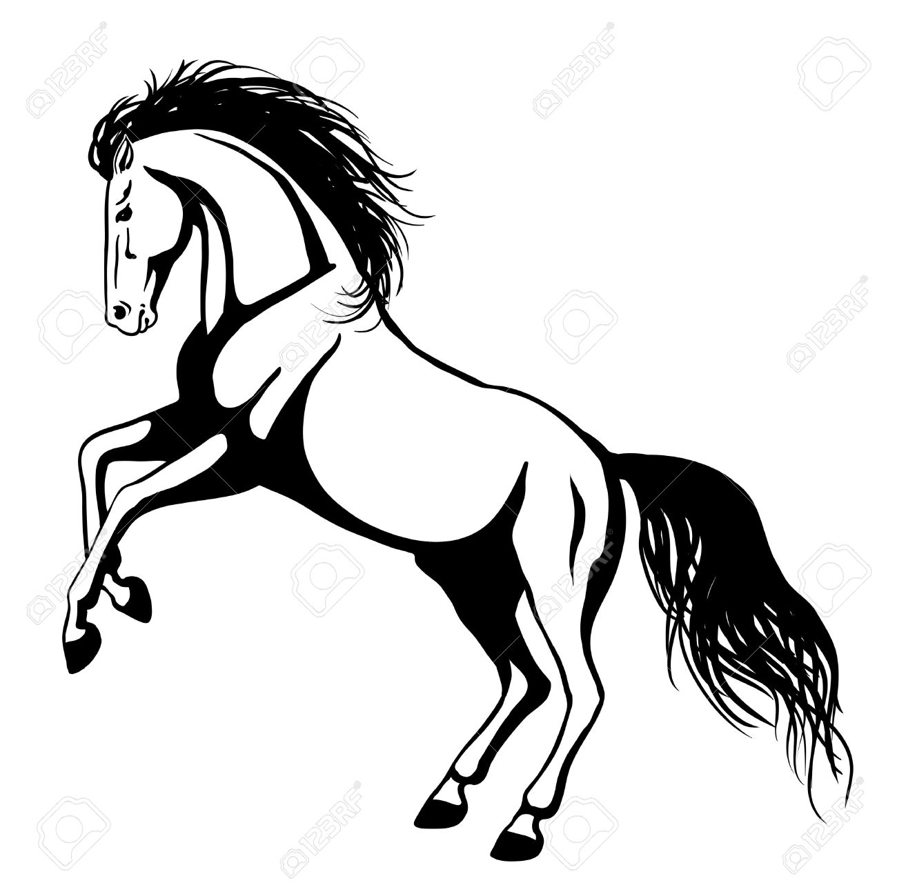 1300x1283 horse lineart mustang horse for free download