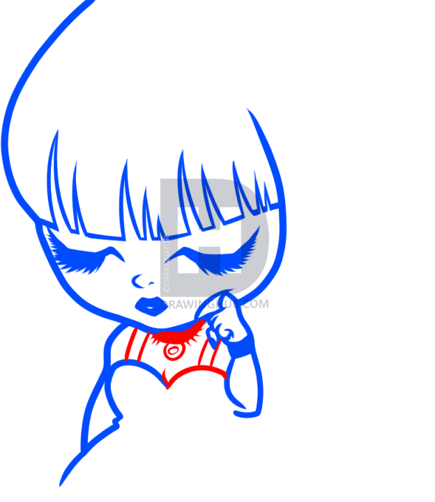 624x720 How To Draw A Chibi Goth Girl, Step