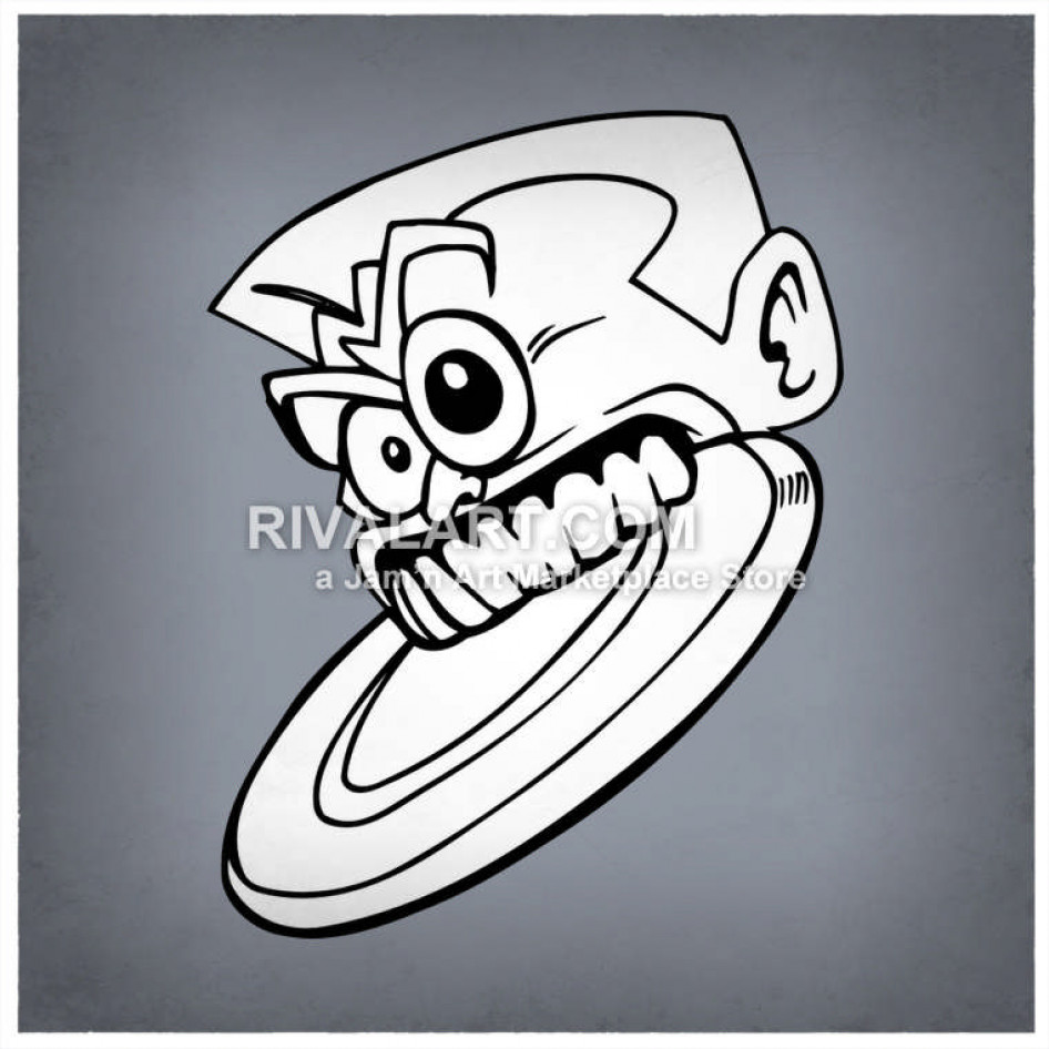 946x946 Crazy Man With Frisbee In Mouth