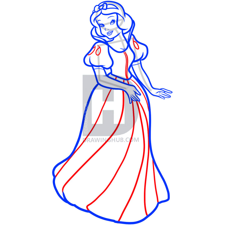 720x720 How To Draw Snow White, Step