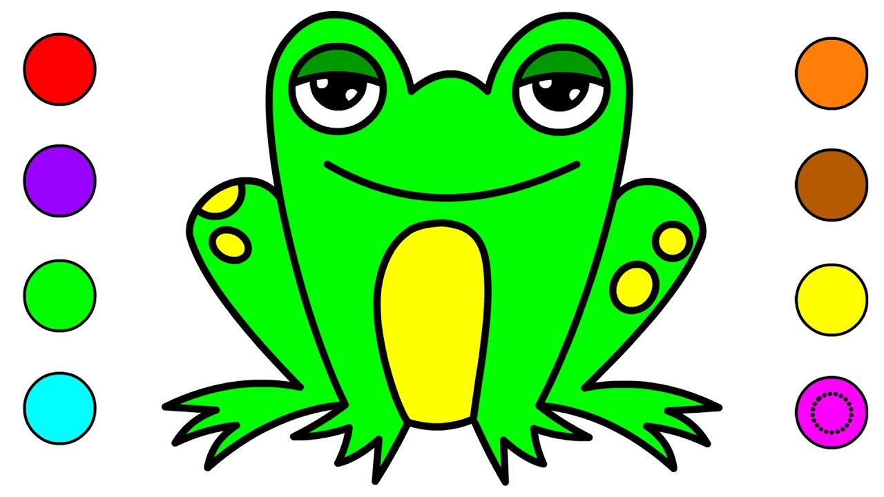 1280x720 How To Draw Frog Coloring Pages For Kids Children Learn Drawing